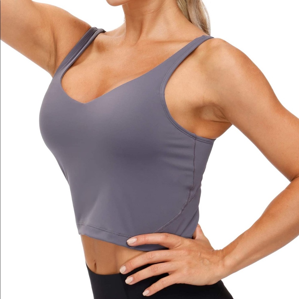Gray Crop Workout Tank Women